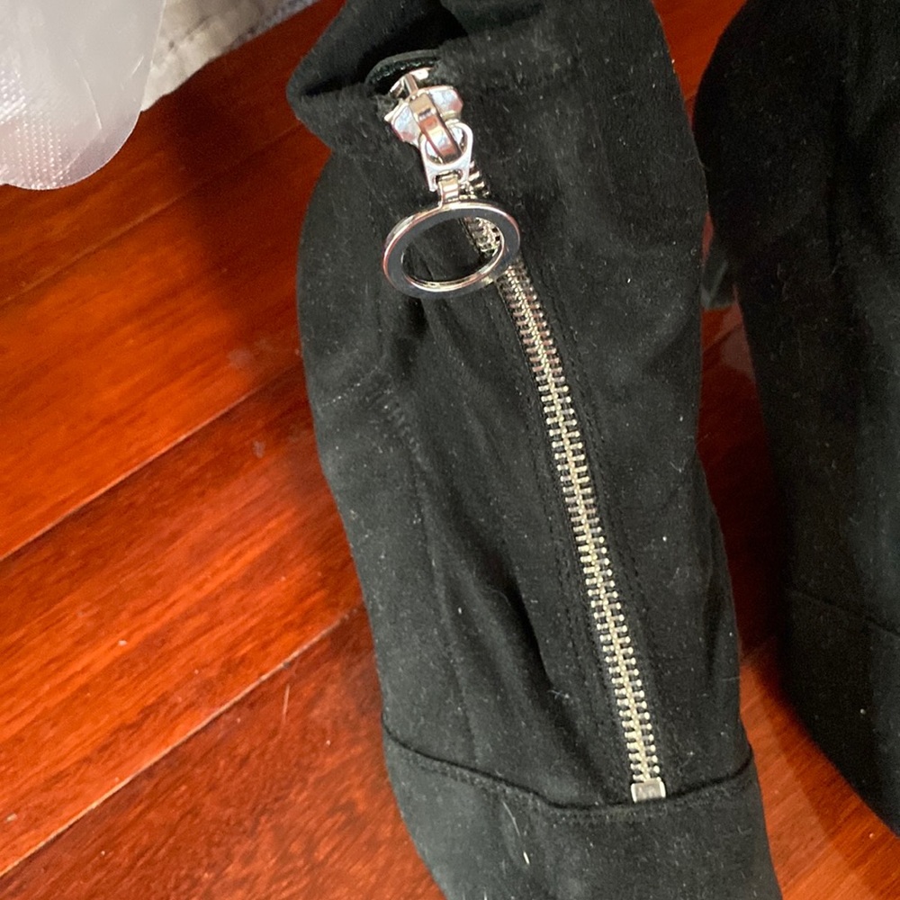 Black zip up booties